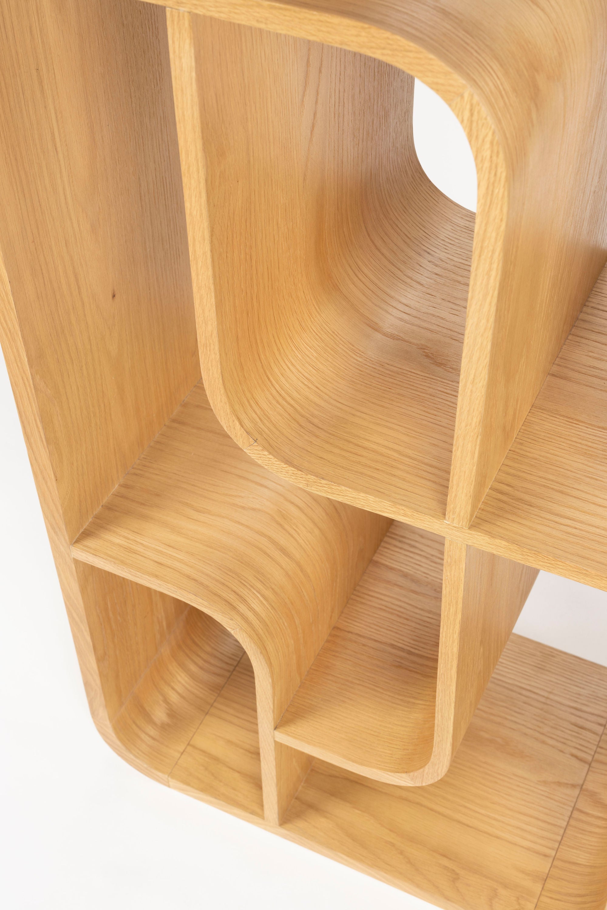 Zuiver Seven Abstract Natural Oak Wood Display Unit